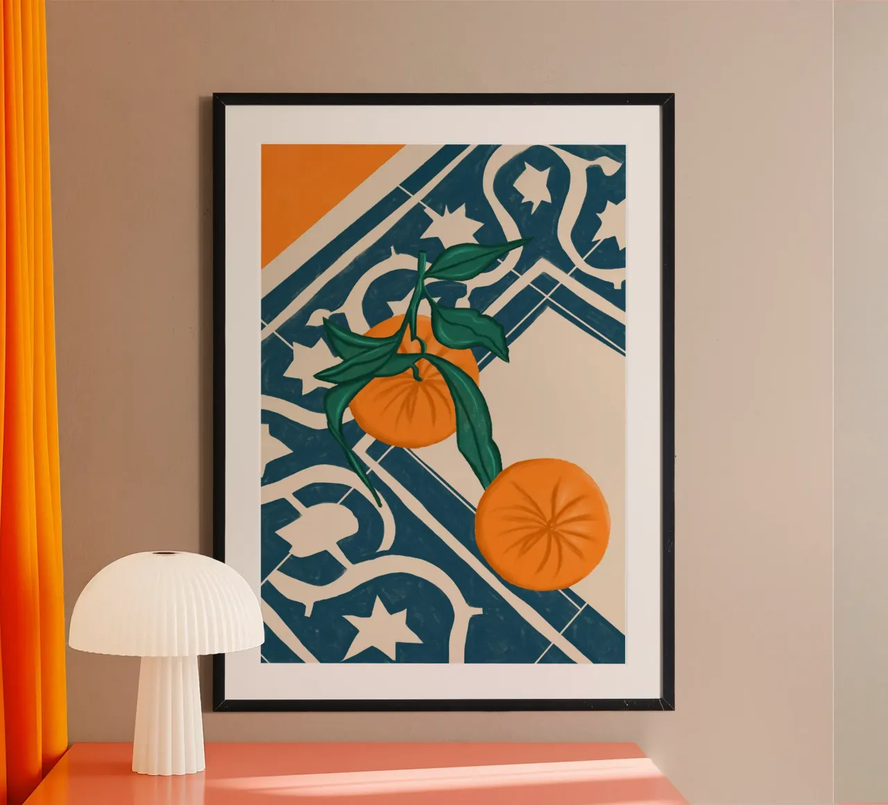 SUMMER MANDARINS poster with aluminum frame by Pictufy Sun & Spirit