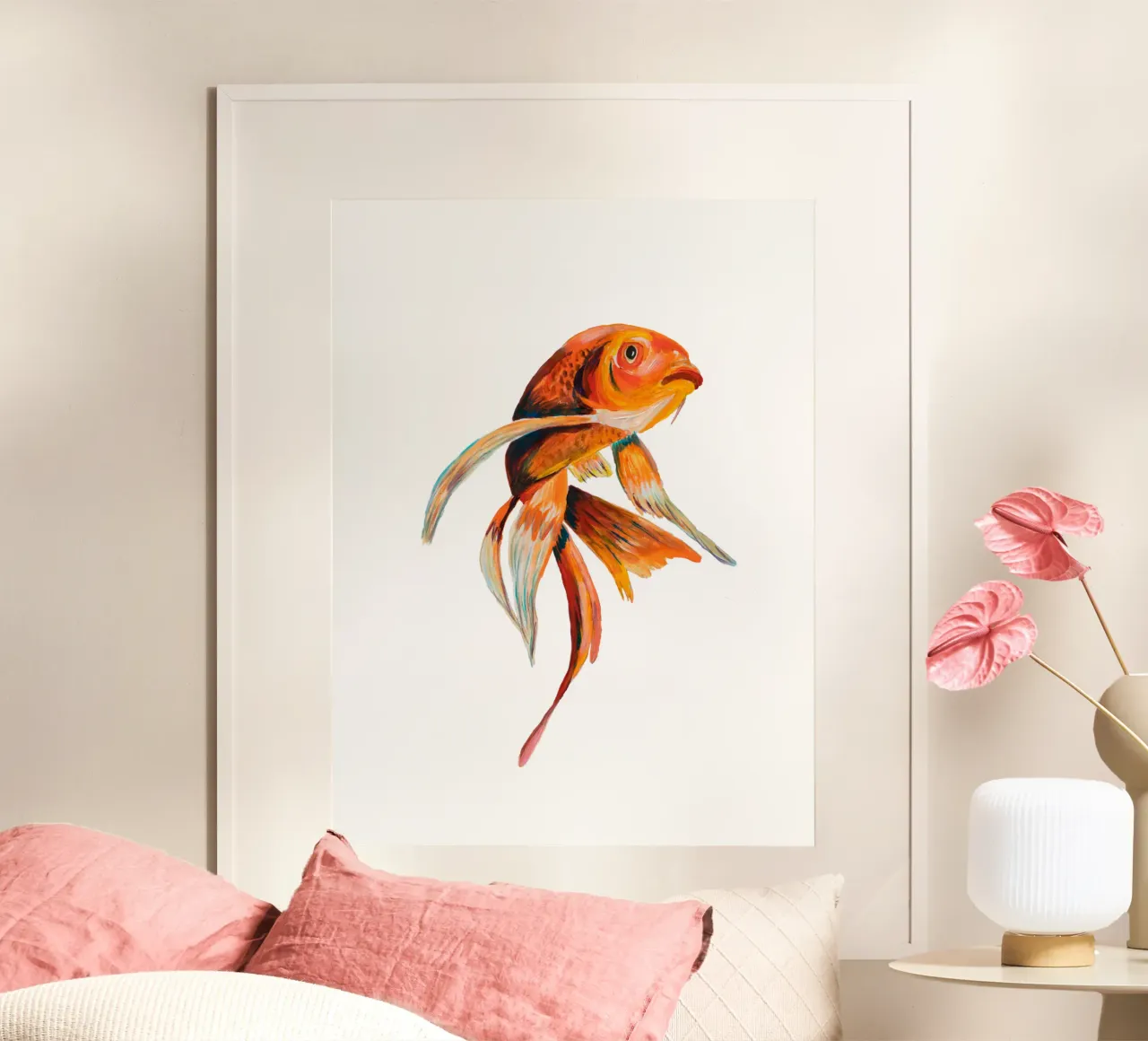 Koi fish poster con telaio in plastica da Femke Zwaan