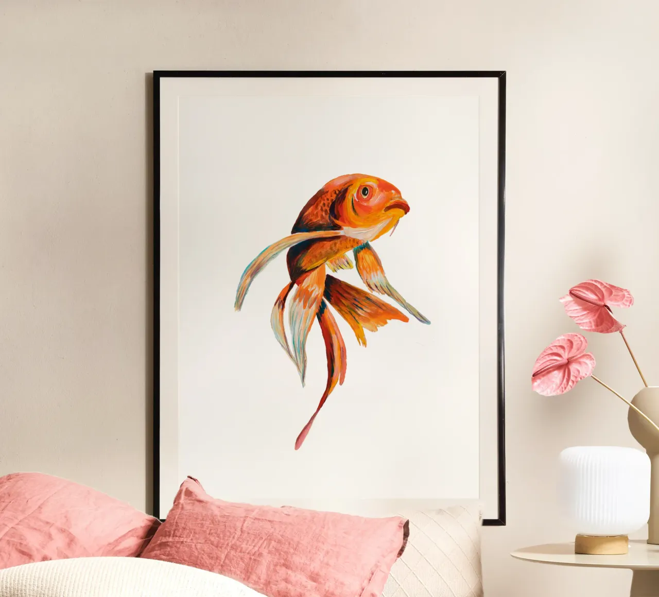 Koi fish poster con telaio in plastica da Femke Zwaan
