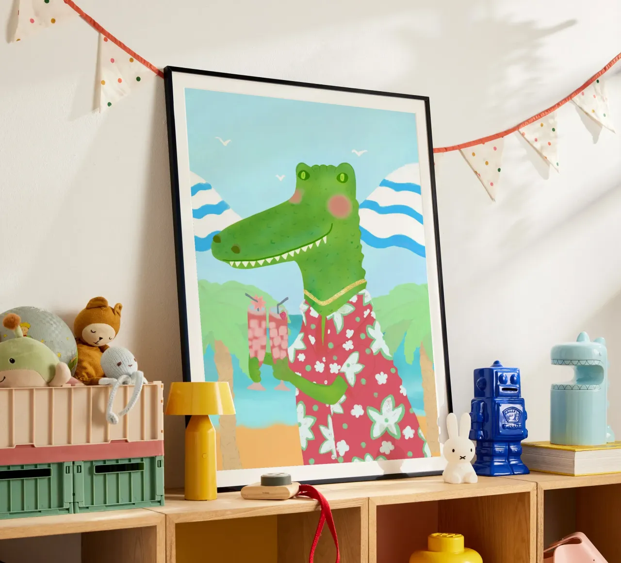 Tropical Refreshments poster with wooden frame by Pictufy Sun & Spirit