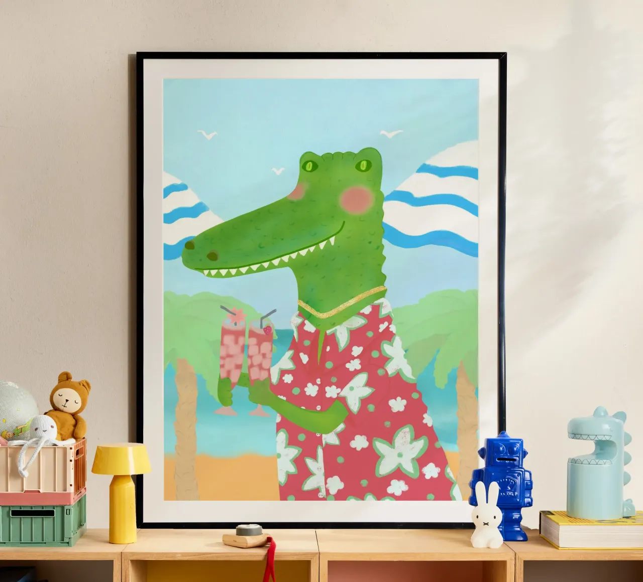 Tropical Refreshments poster with wooden frame by Pictufy Sun & Spirit