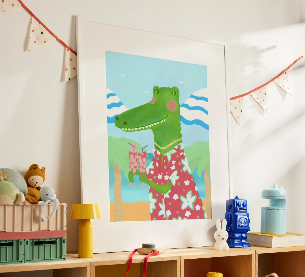 Tropical Refreshments poster with wooden frame by Pictufy Sun & Spirit