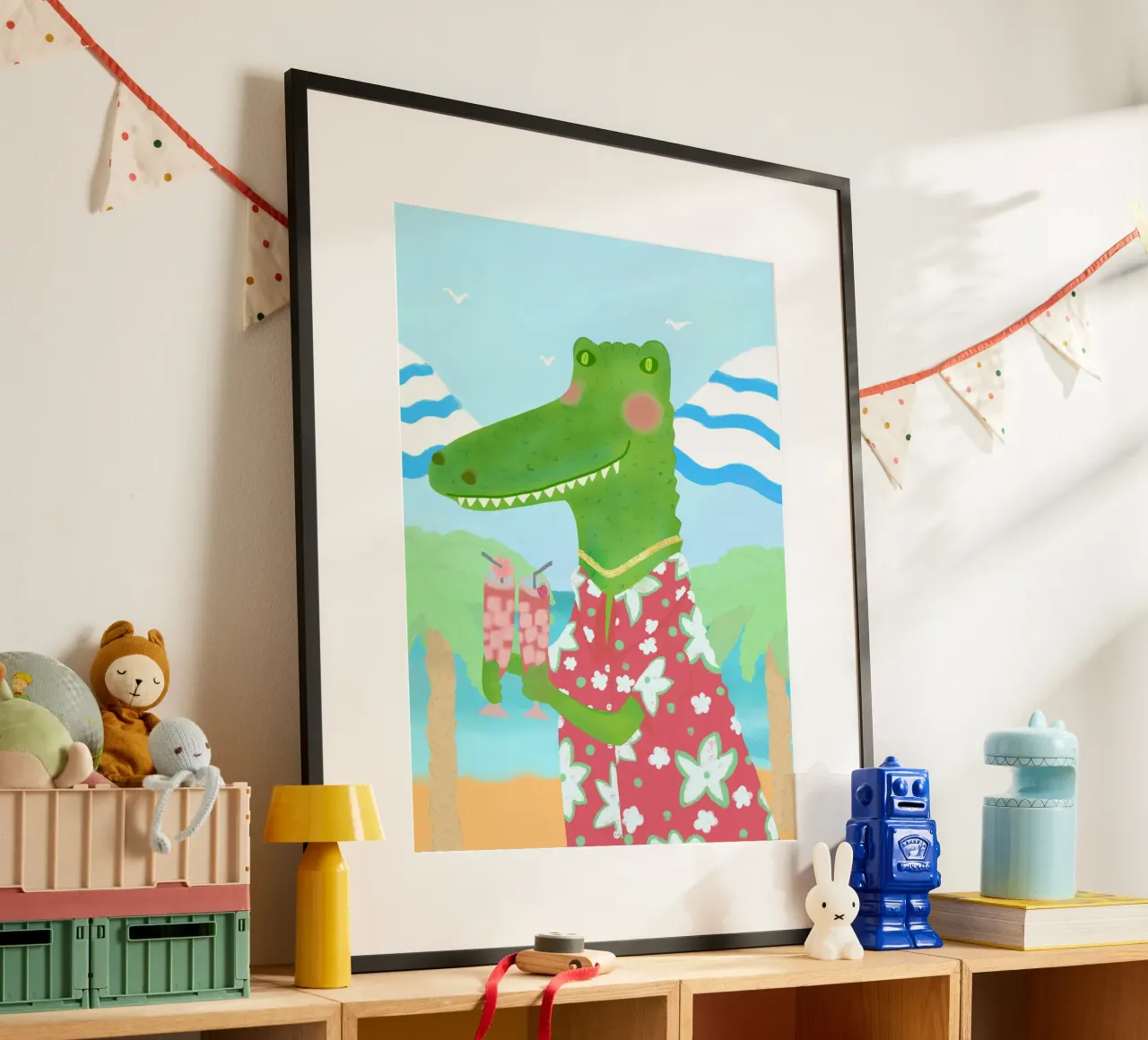 Tropical Refreshments poster with wooden frame by Pictufy Sun & Spirit