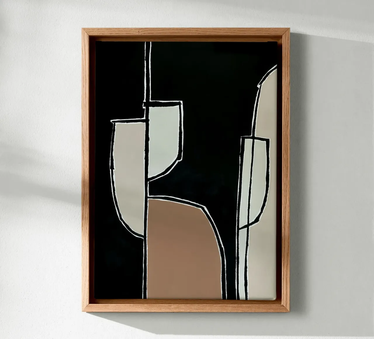 abstract shapes no9 Leinwand mit Schattenfugenrahmen von Andrea Reichhart Art