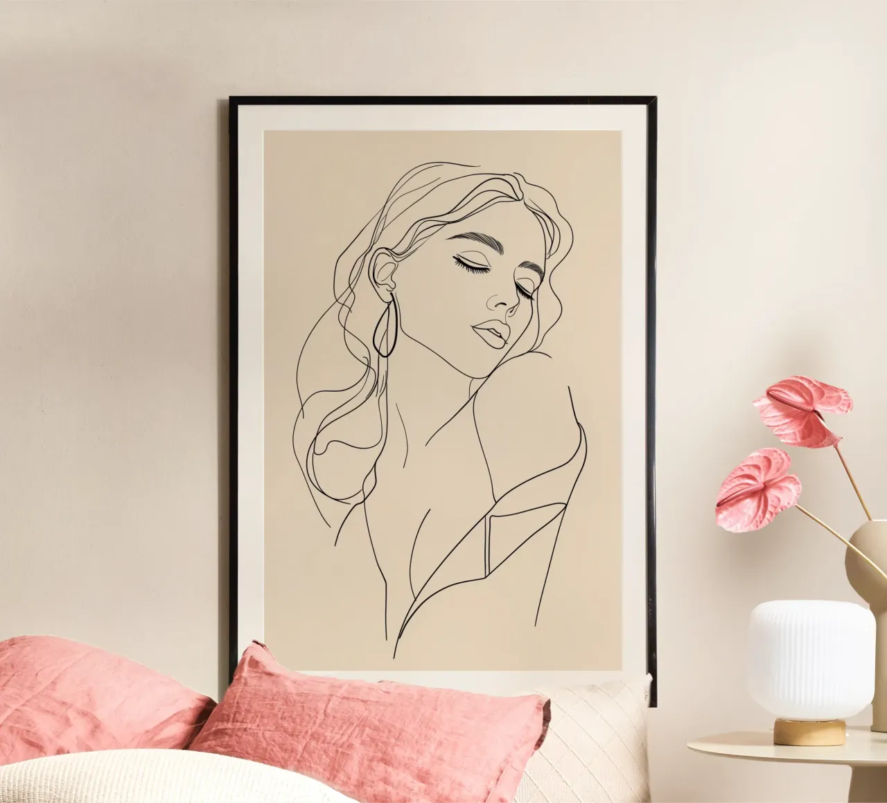 Disegno di donne sensuali poster con telaio in plastica da Carinaprint
