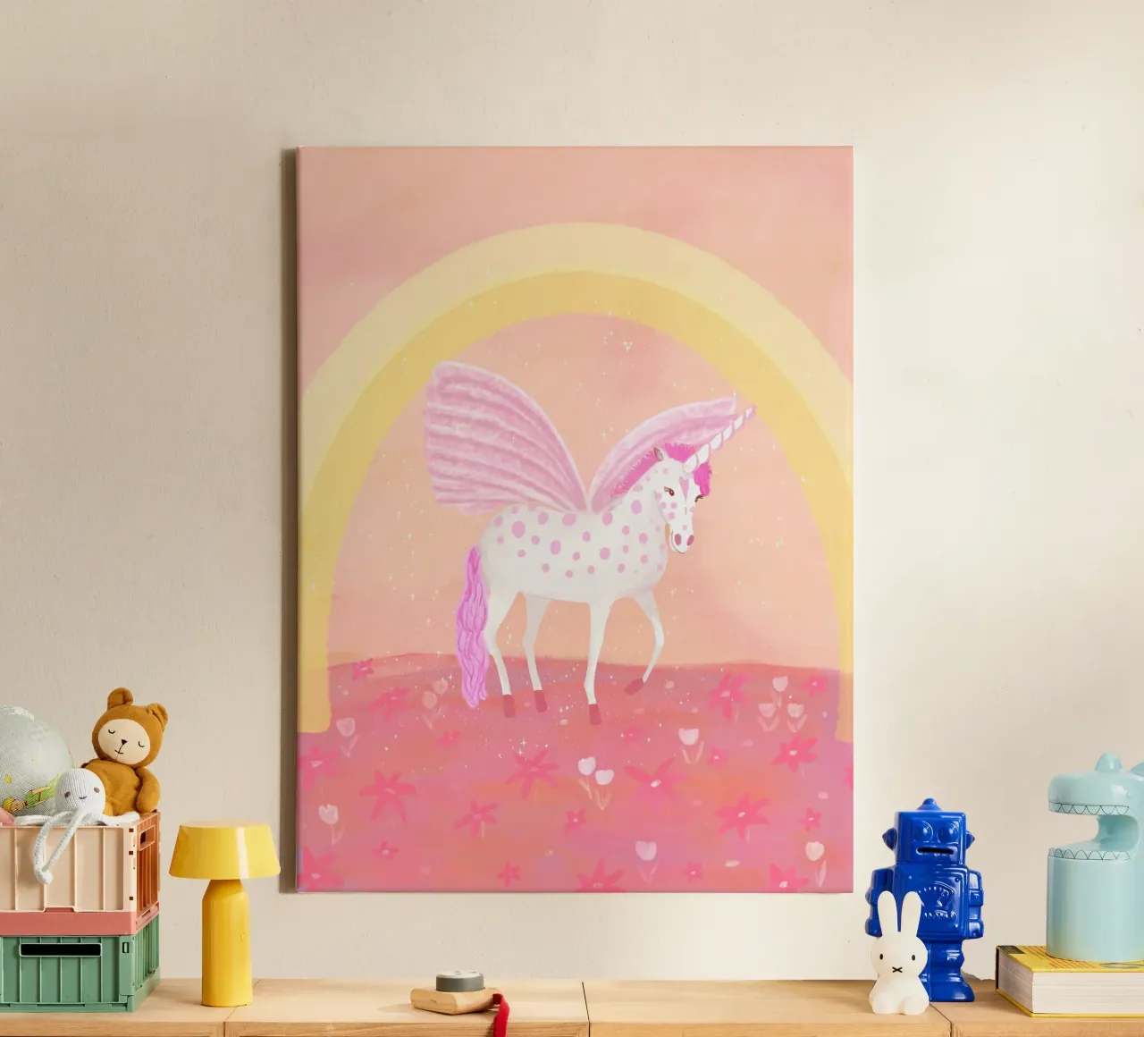 Pink Unicorn tela con Cornice a cassetta da Pictufy Sun & Spirit