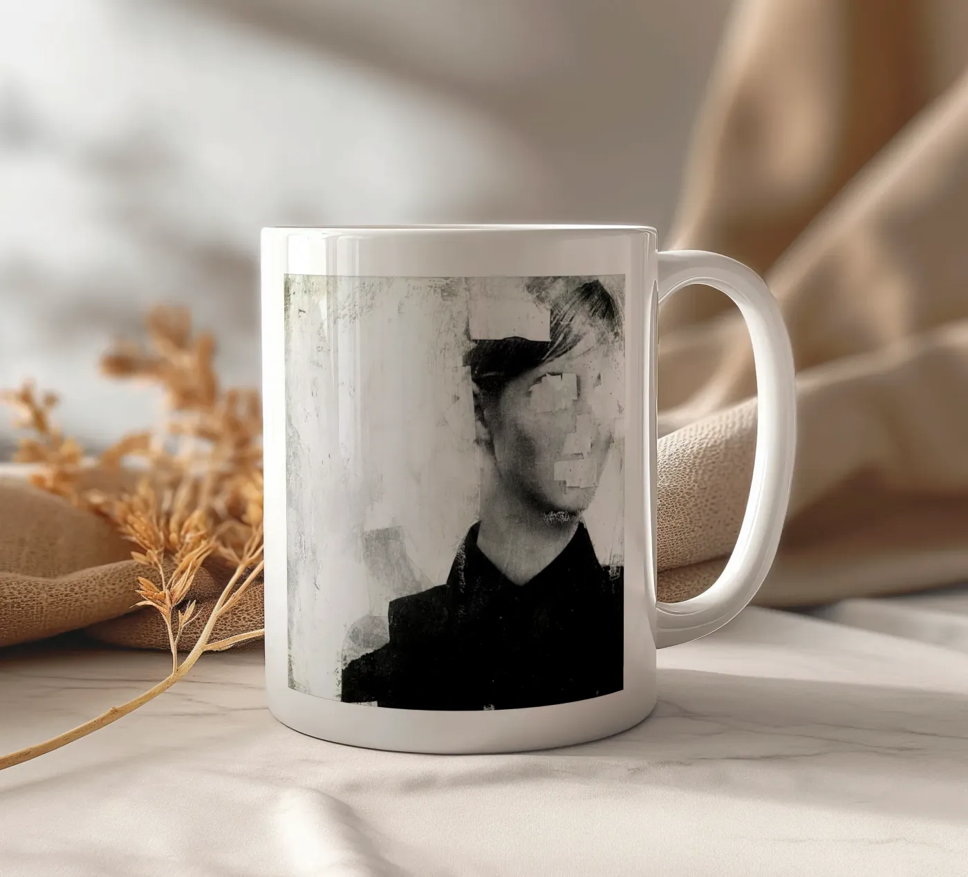 Faceless 01 ceramic mug by Famous When Dead