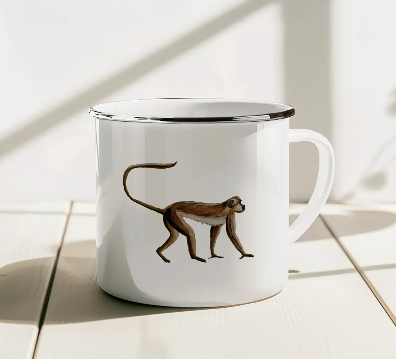 Monkey tazza in smalto da Femke Zwaan
