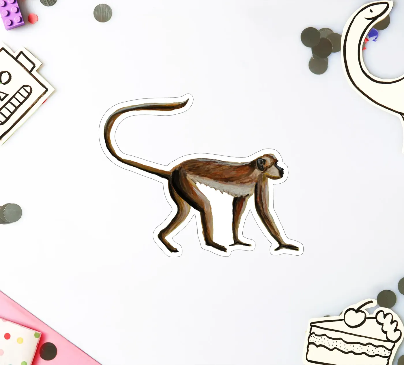 Monkey sticker by Femke Zwaan