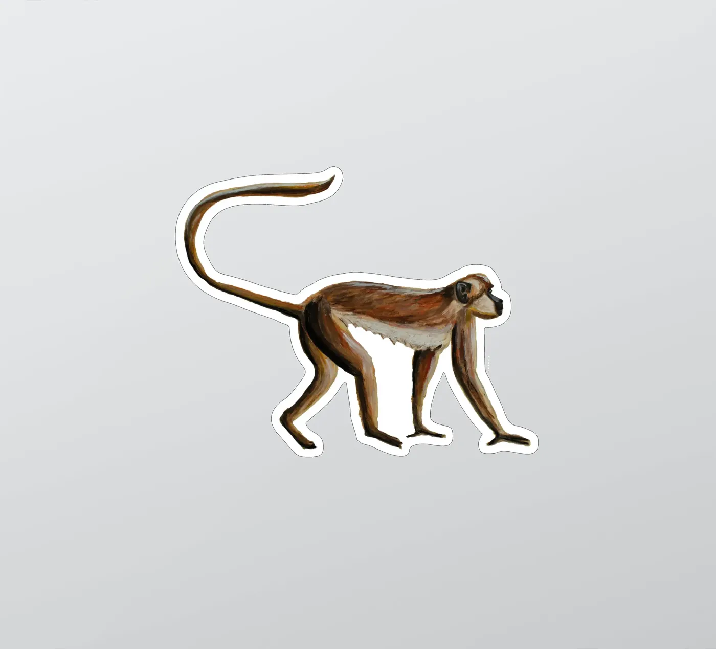Monkey sticker van Femke Zwaan