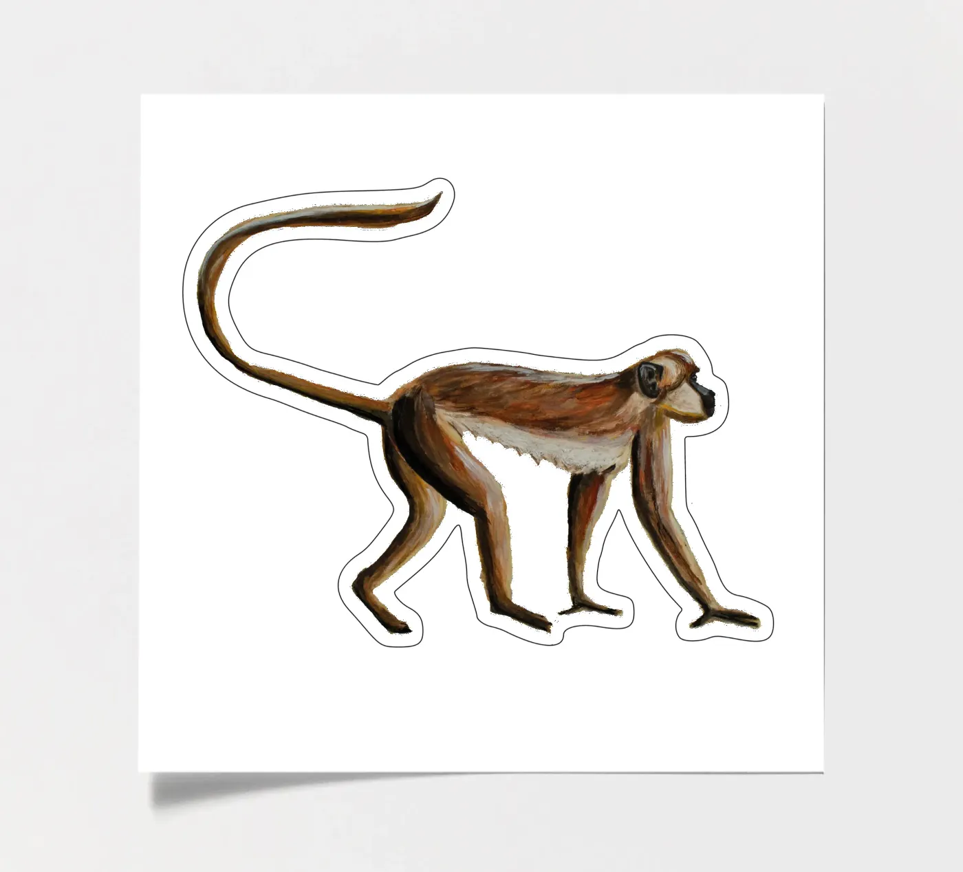 Monkey stickervel van Femke Zwaan