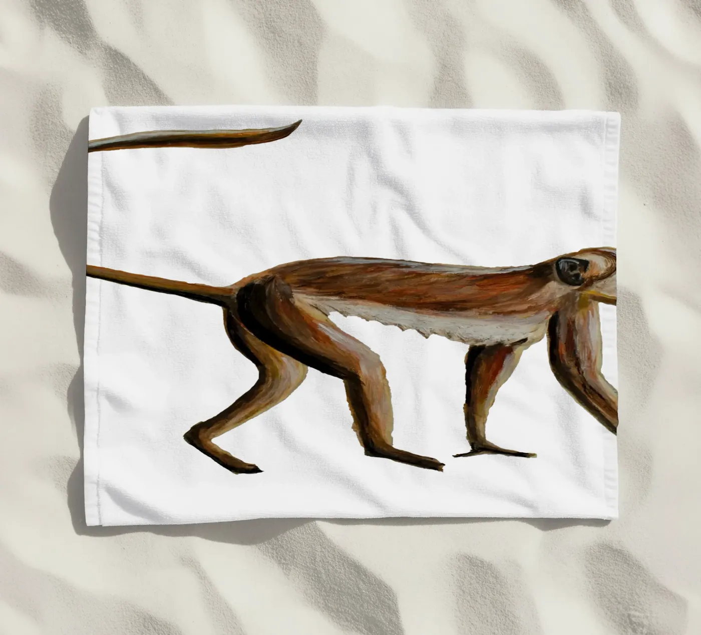 Monkey strandhanddoek van Femke Zwaan
