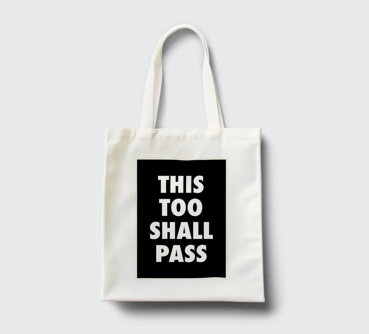 This Too Shall Pass – Eventually… borsa in juta da QuooodZ by MooodzArt