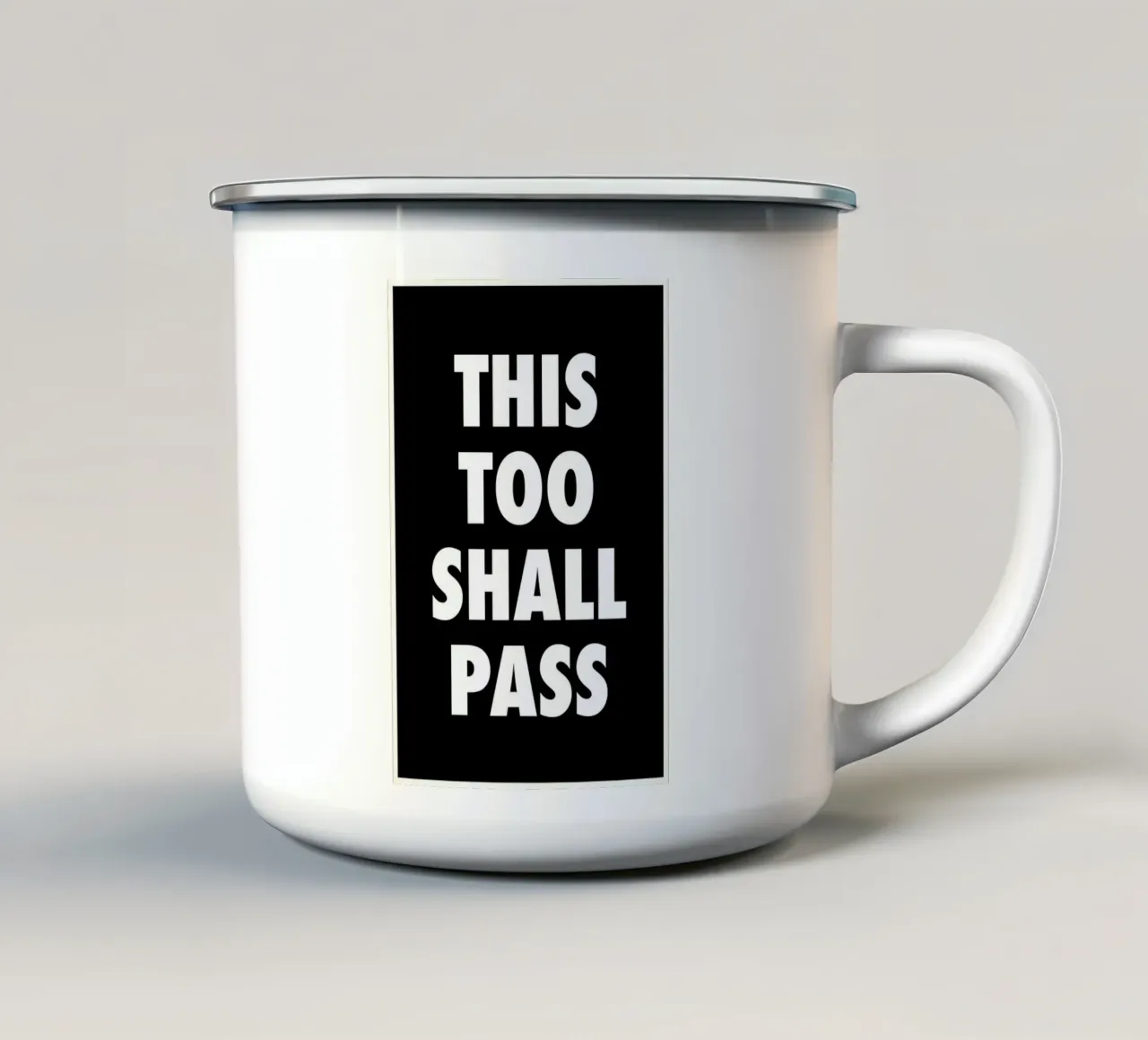 This Too Shall Pass – Eventually… mug en émail de QuooodZ by MooodzArt