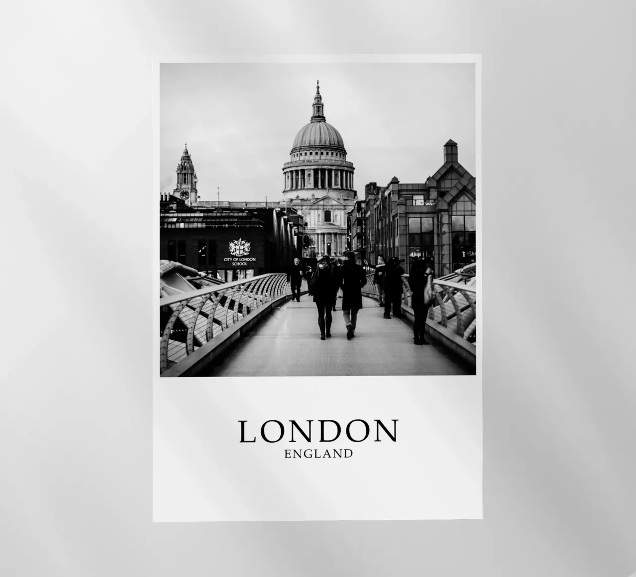 St Pauls Cathedral London Cityscape Scene Greyscale pellicola backlit da Charnwood Prints