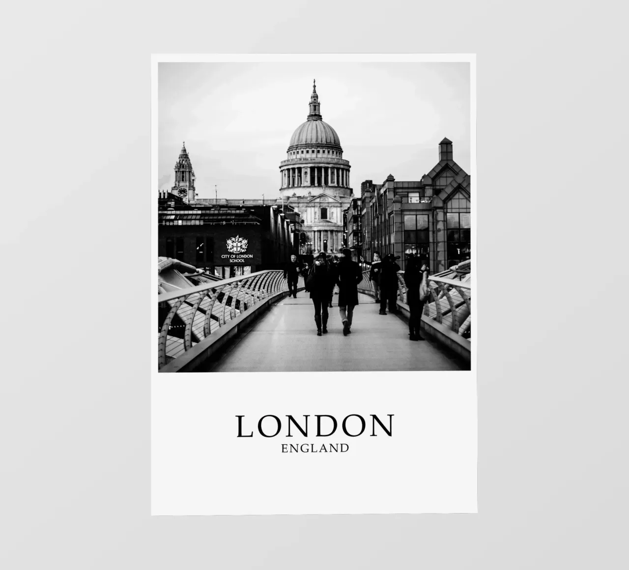St Pauls Cathedral London Cityscape Scene Greyscale telo in pvc da Charnwood Prints