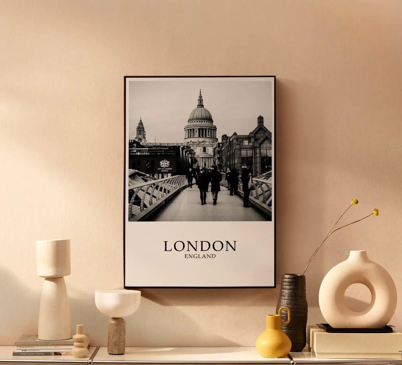 St Pauls Cathedral London Cityscape Scene Greyscale pannello forex da Charnwood Prints