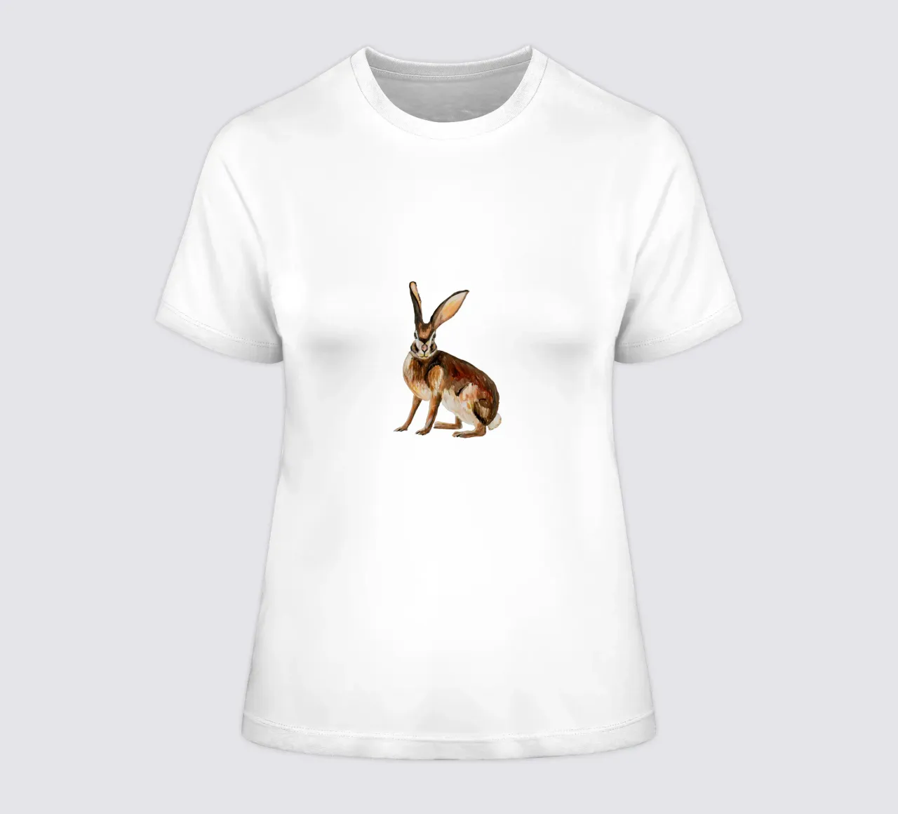 Rabbit women's fitted t-shirt by Femke Zwaan