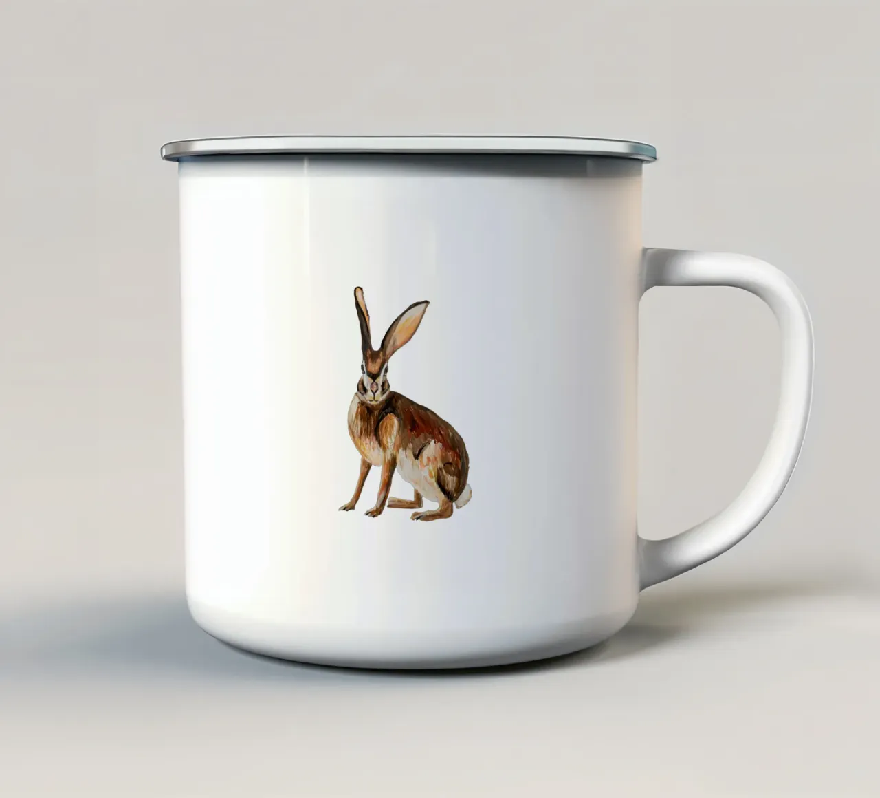 Rabbit mug en émail de Femke Zwaan