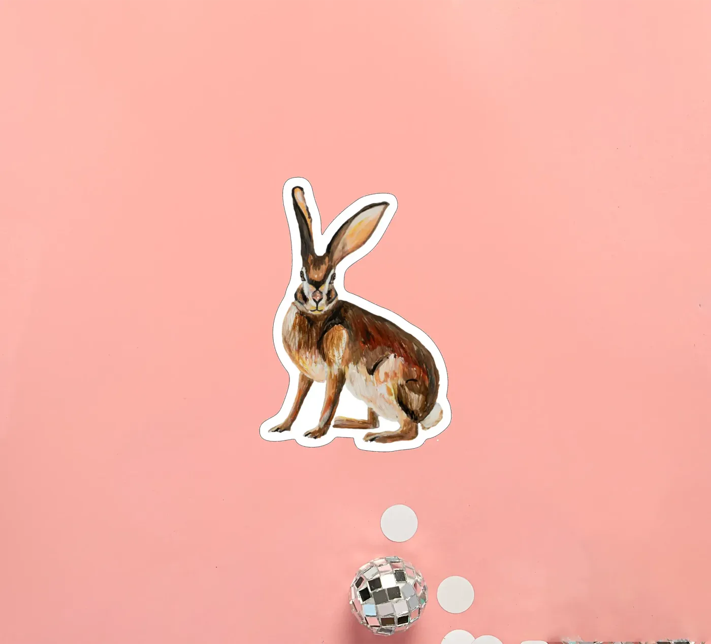 Rabbit sticker van Femke Zwaan