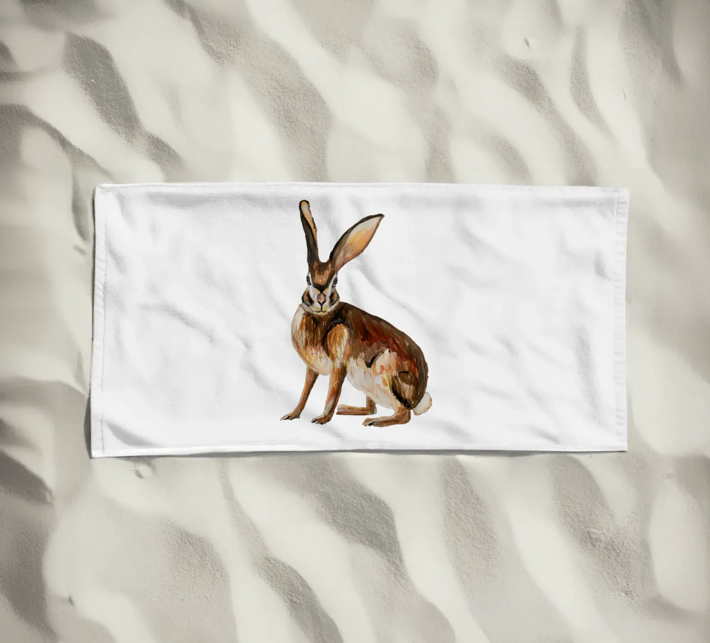 Rabbit beach towel by Femke Zwaan