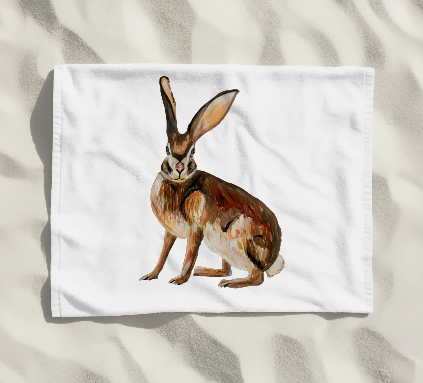 Rabbit beach towel by Femke Zwaan