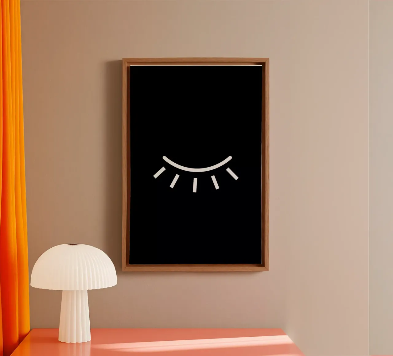 Closed Eye Black canvas met Baklijst van daylight design studio