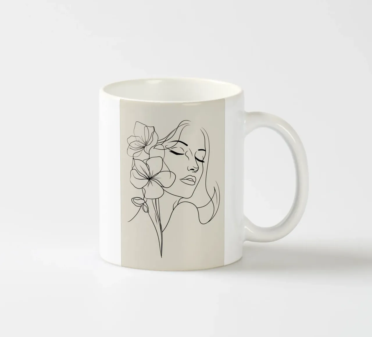 Schizzo femminile armonioso tazza in ceramica da Carinaprint