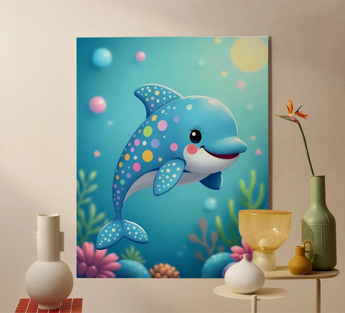 Delphin_4 acryl van Tierisch bunt by LK