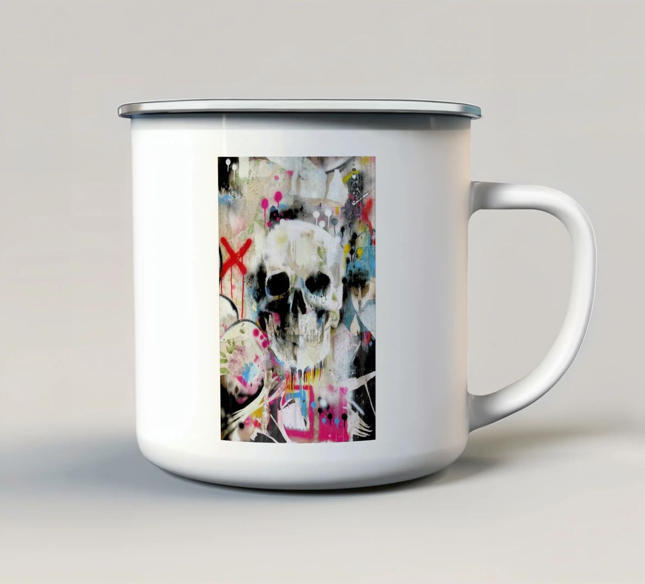 Skull tazza in smalto da Famous When Dead