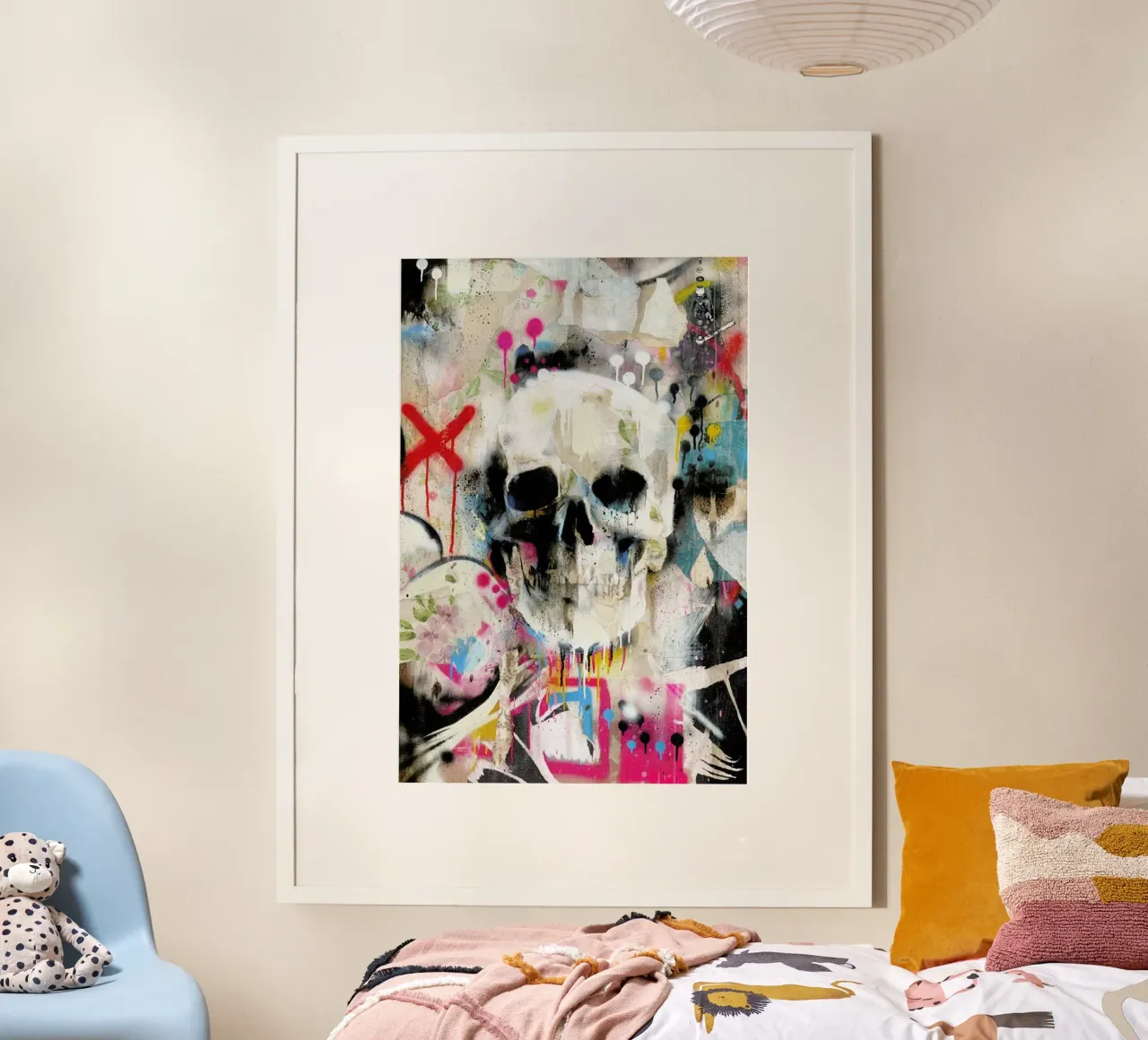 Skull poster con telaio in plastica da Famous When Dead