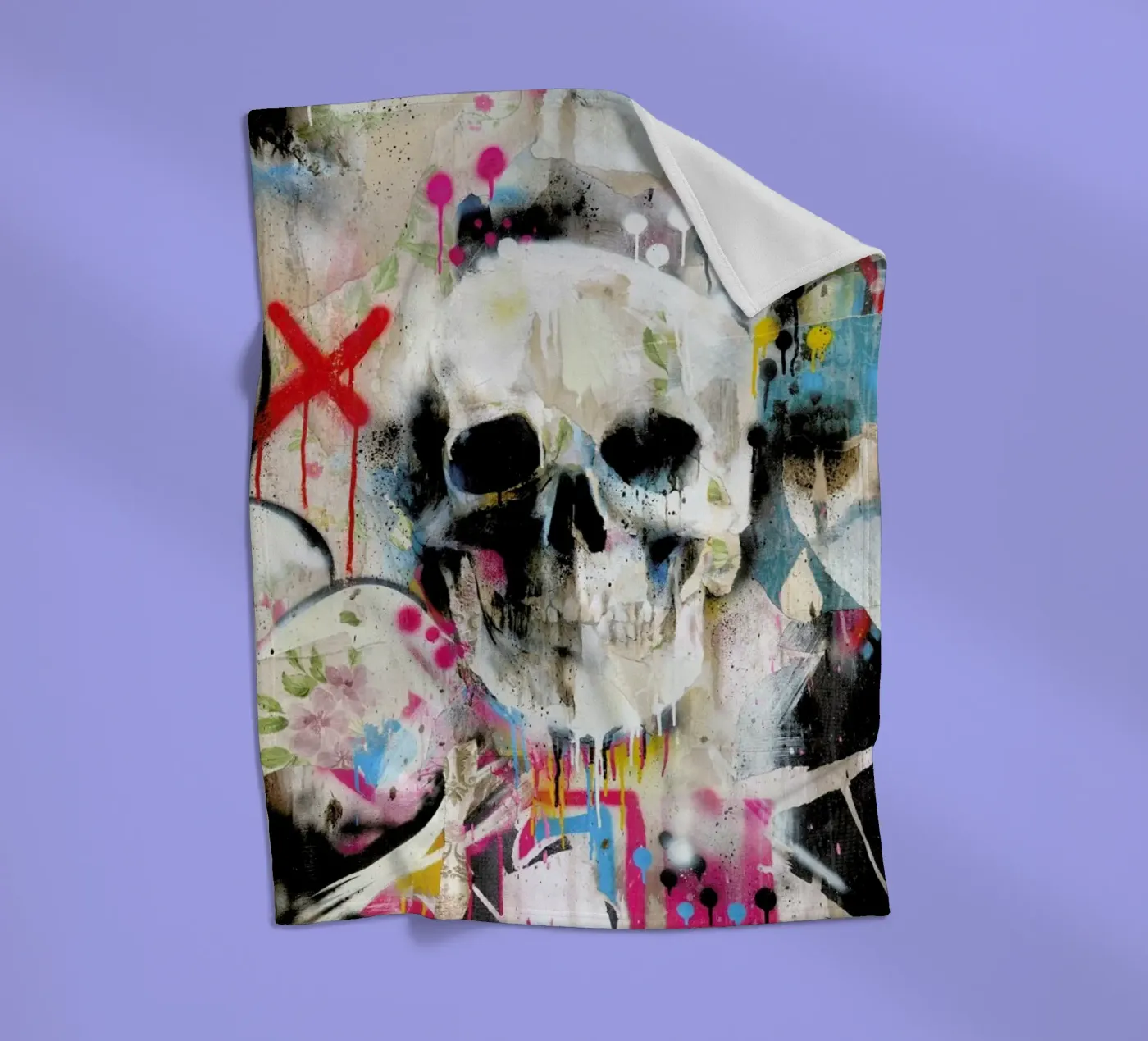Skull Fleecedecke von Famous When Dead