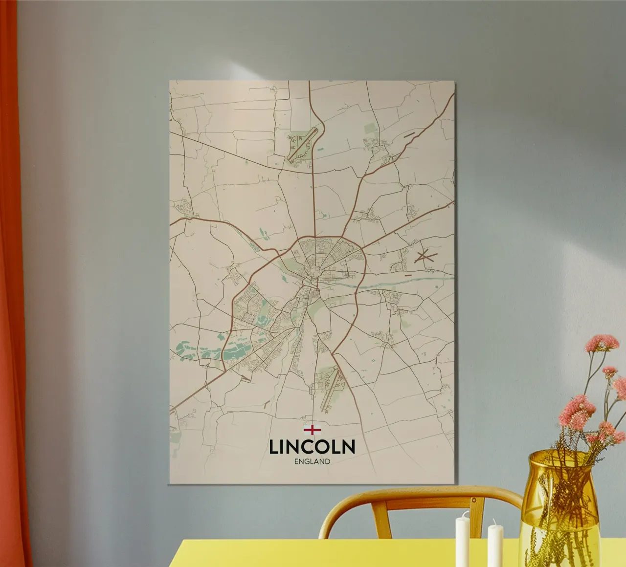 Lincoln Regno Unito poster con telaio in legno da Jacob W MICKELSON