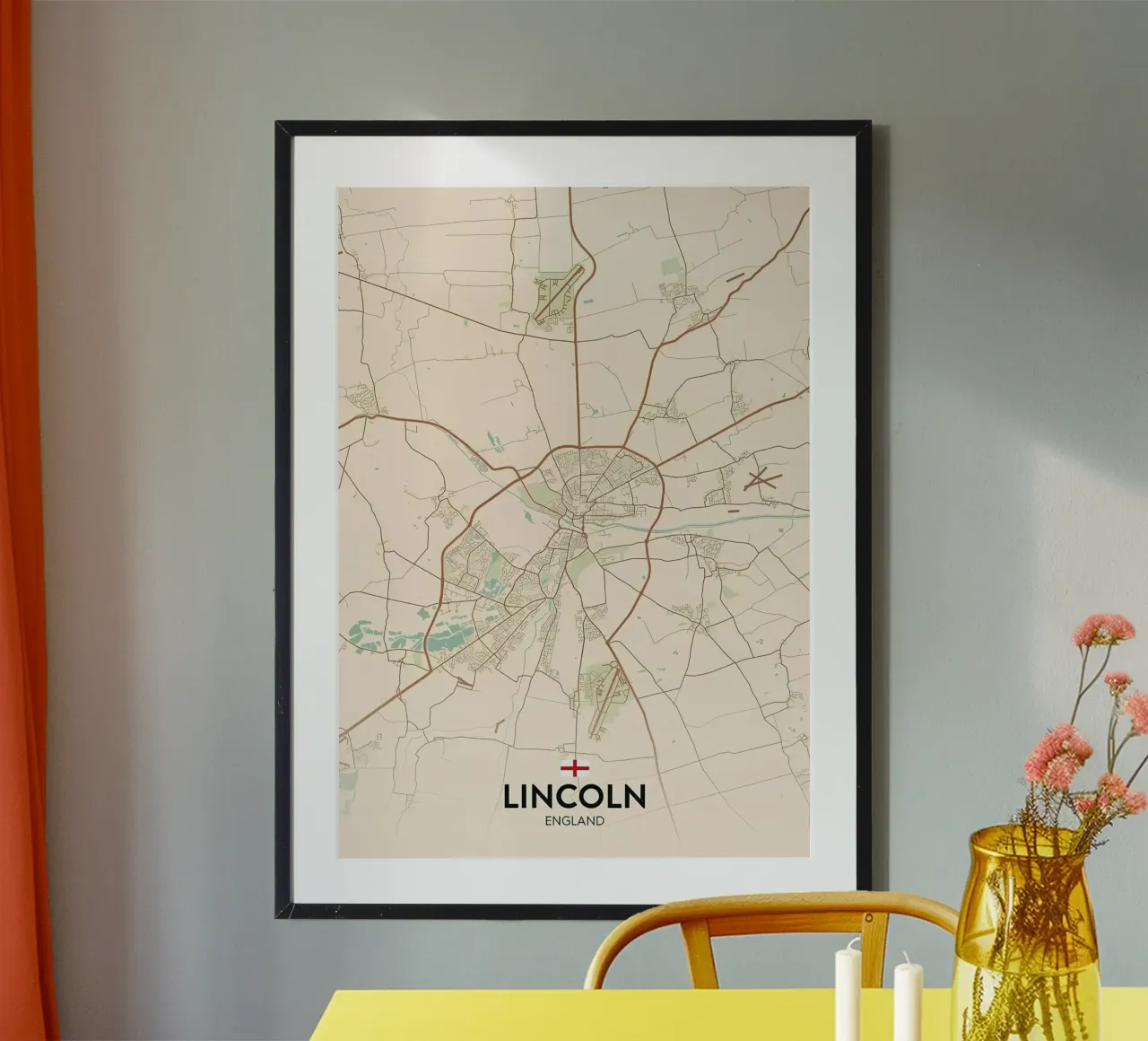Lincoln Regno Unito poster con telaio in legno da Jacob W MICKELSON