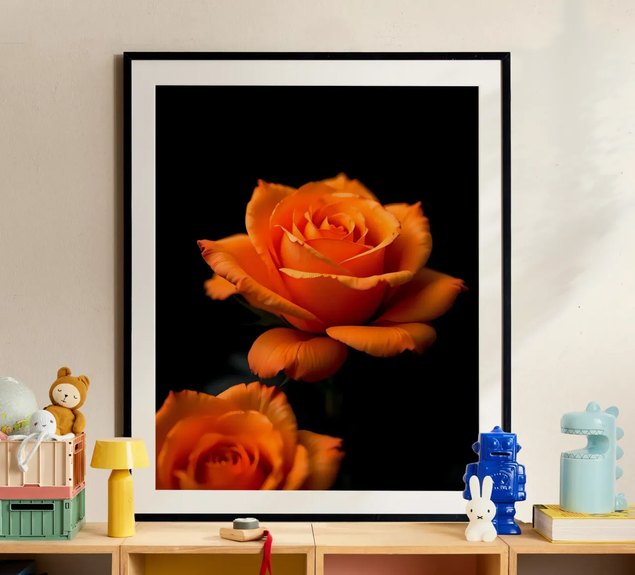 Rosa_arancio_05 poster con telaio in plastica da Farb- und Blütenzauber by LK