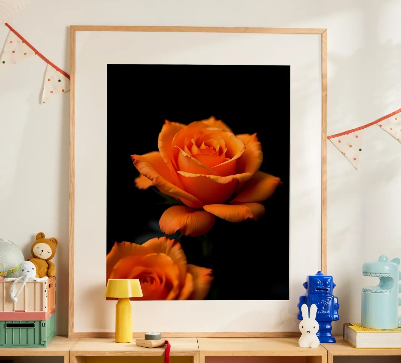 Rosa_arancio_05 poster con telaio in plastica da Farb- und Blütenzauber by LK