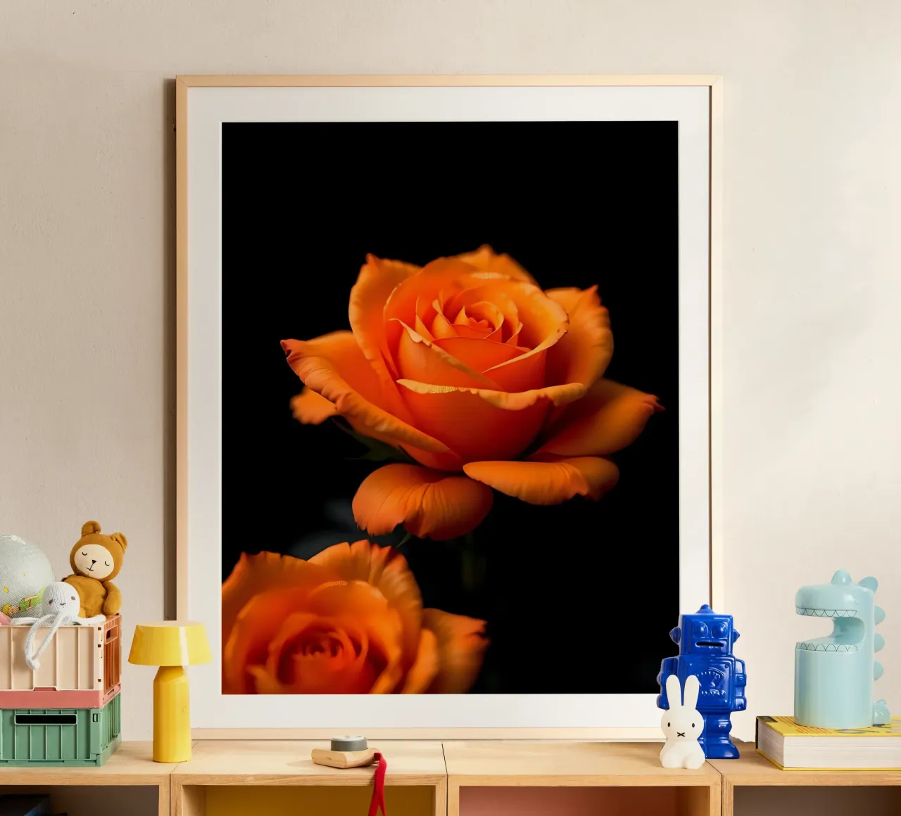 Rosa_arancio_05 poster con telaio in plastica da Farb- und Blütenzauber by LK