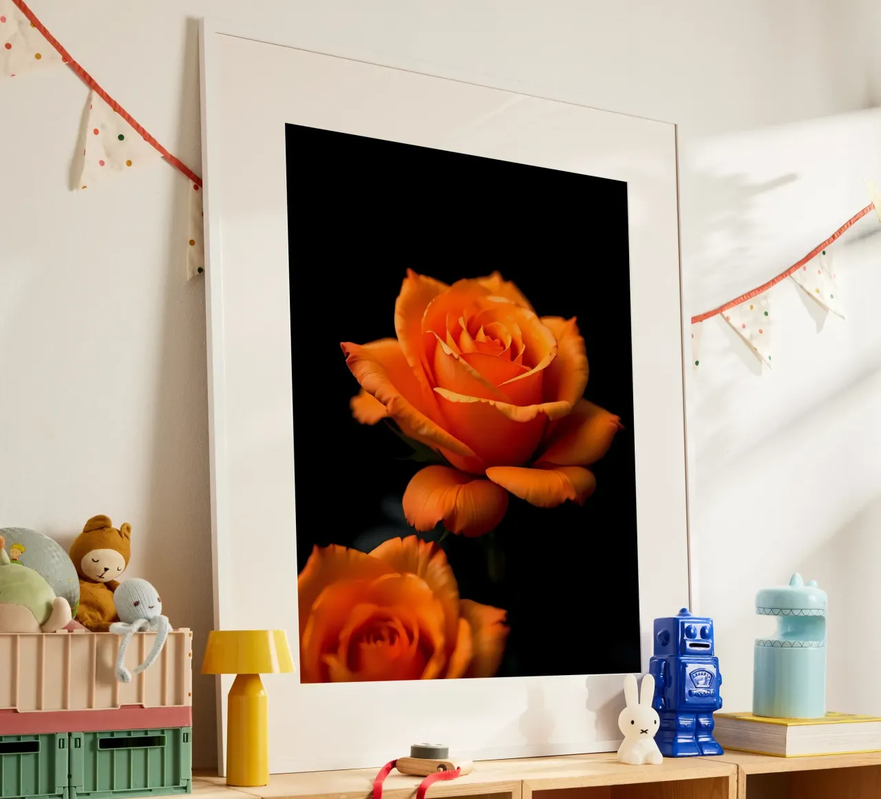 Rosa_arancio_05 poster con telaio in plastica da Farb- und Blütenzauber by LK