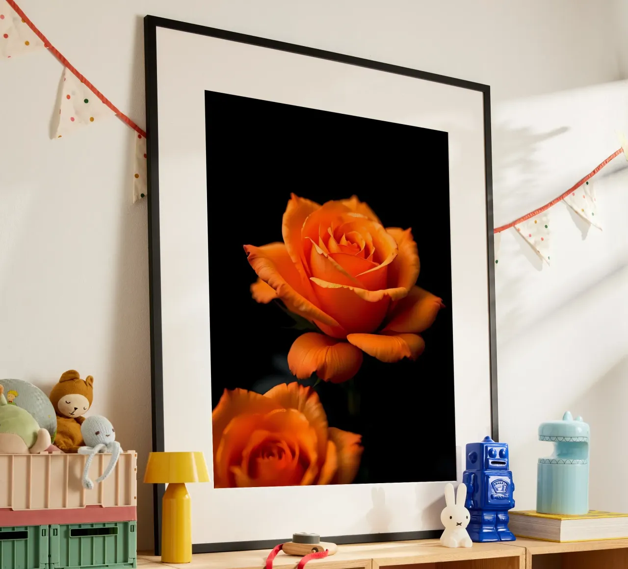 Rosa_arancio_05 poster con telaio in plastica da Farb- und Blütenzauber by LK