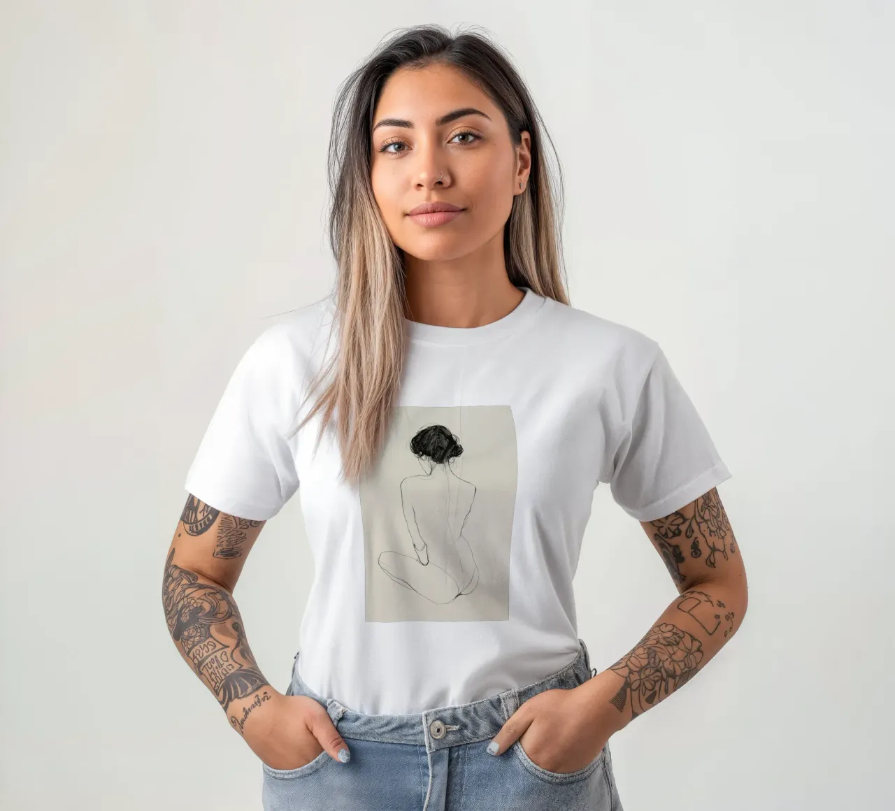 I contorni delle donne aggraziate t-shirt da Carinaprint