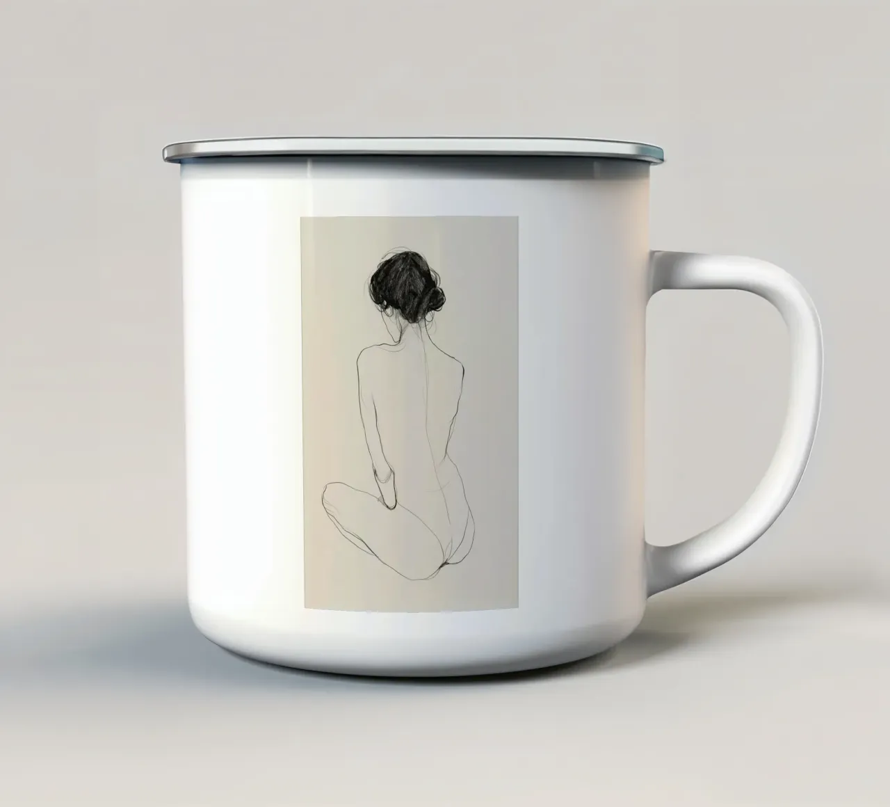 I contorni delle donne aggraziate tazza in smalto da Carinaprint