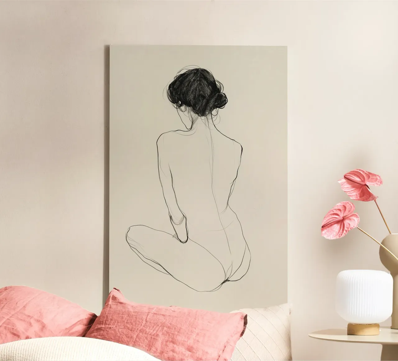 Graceful women outlines canvas by Carinaprint