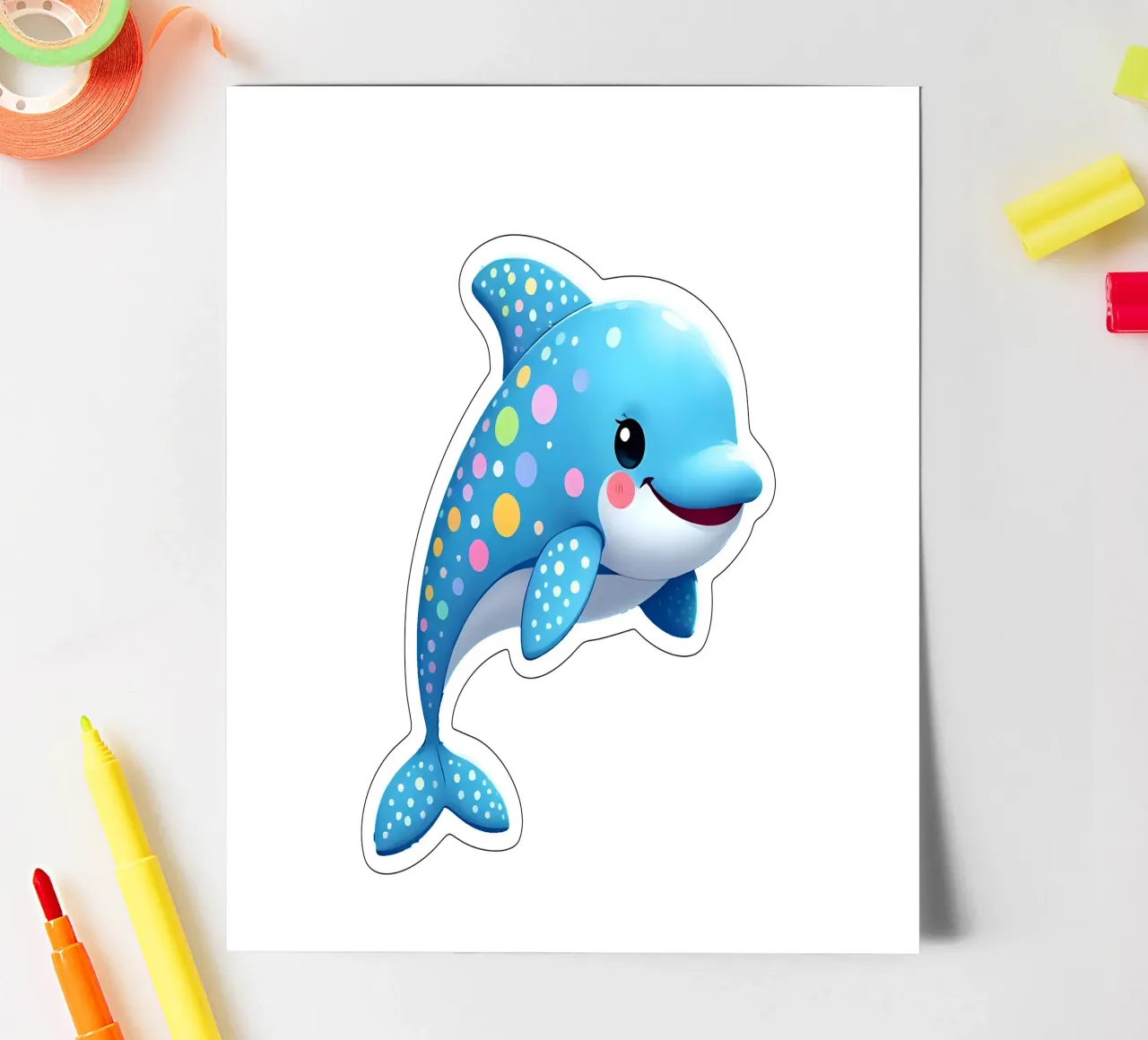 Delphin_4a foglio adesivo da Tierisch bunt by LK