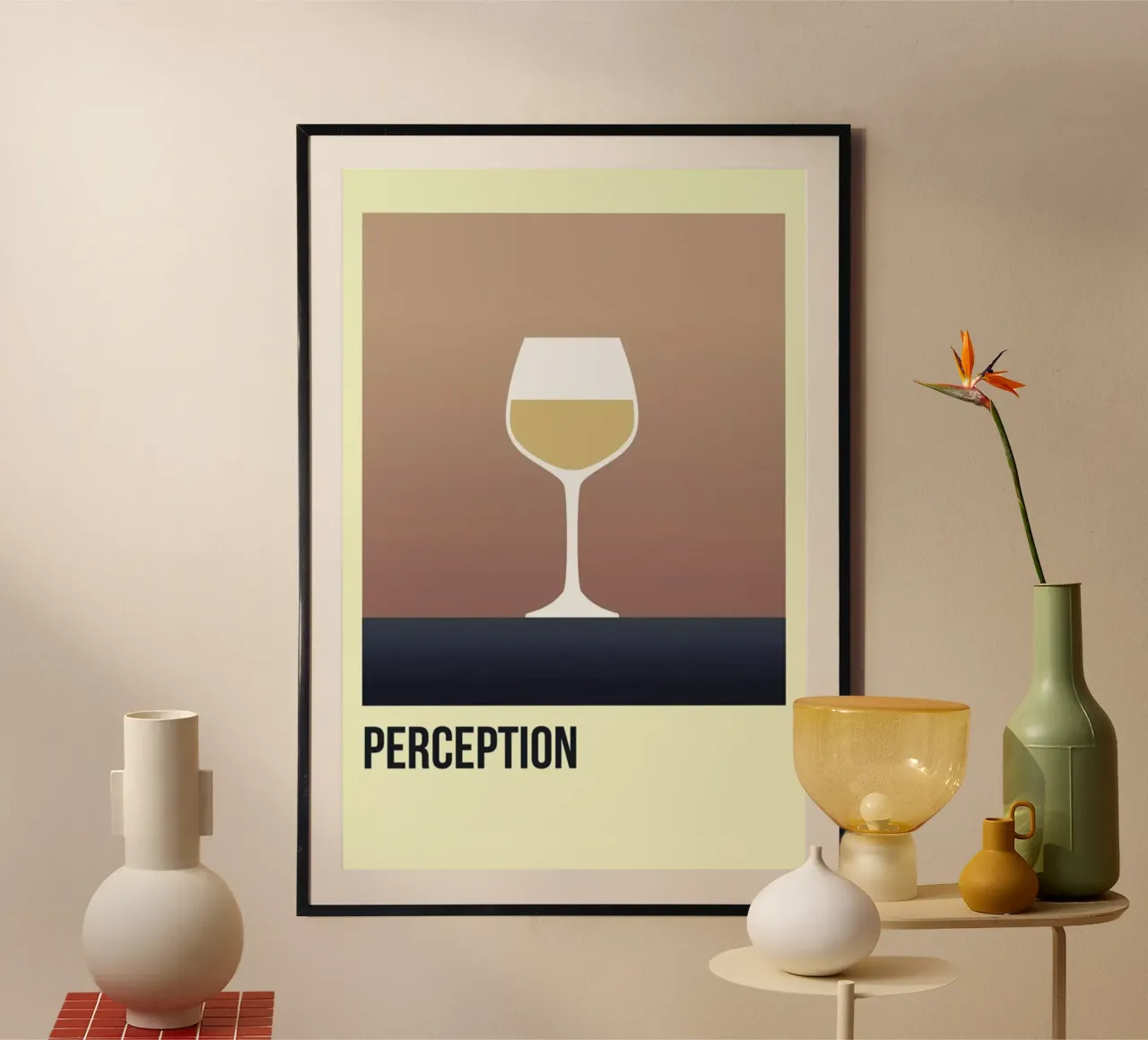 Perception White poster con telaio in legno da Trabolt Design