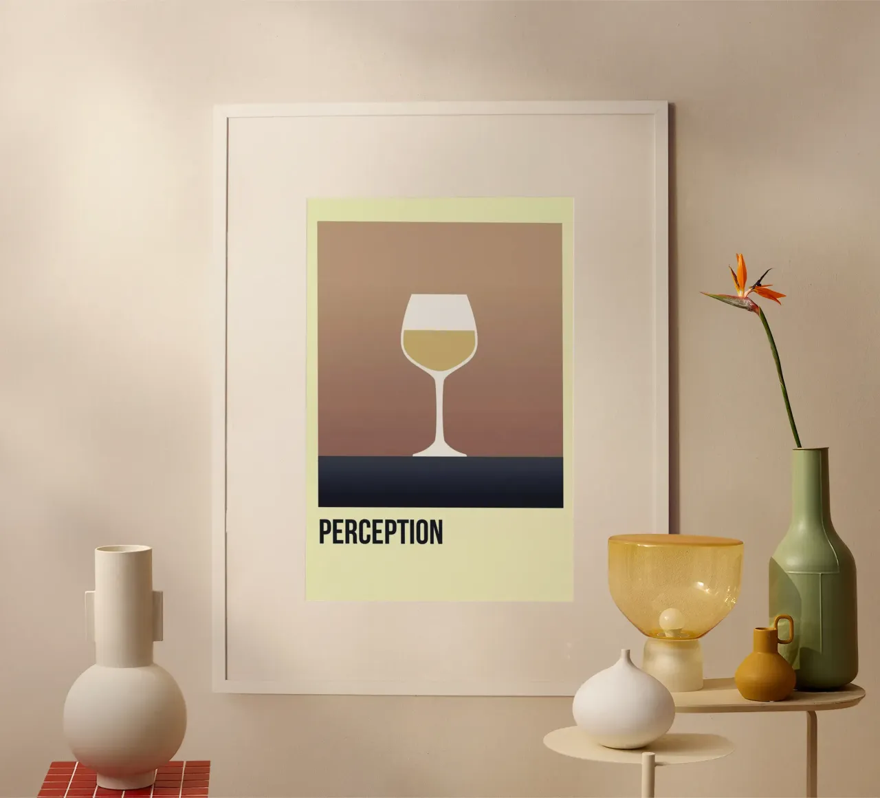 Perception White poster con telaio in legno da Trabolt Design