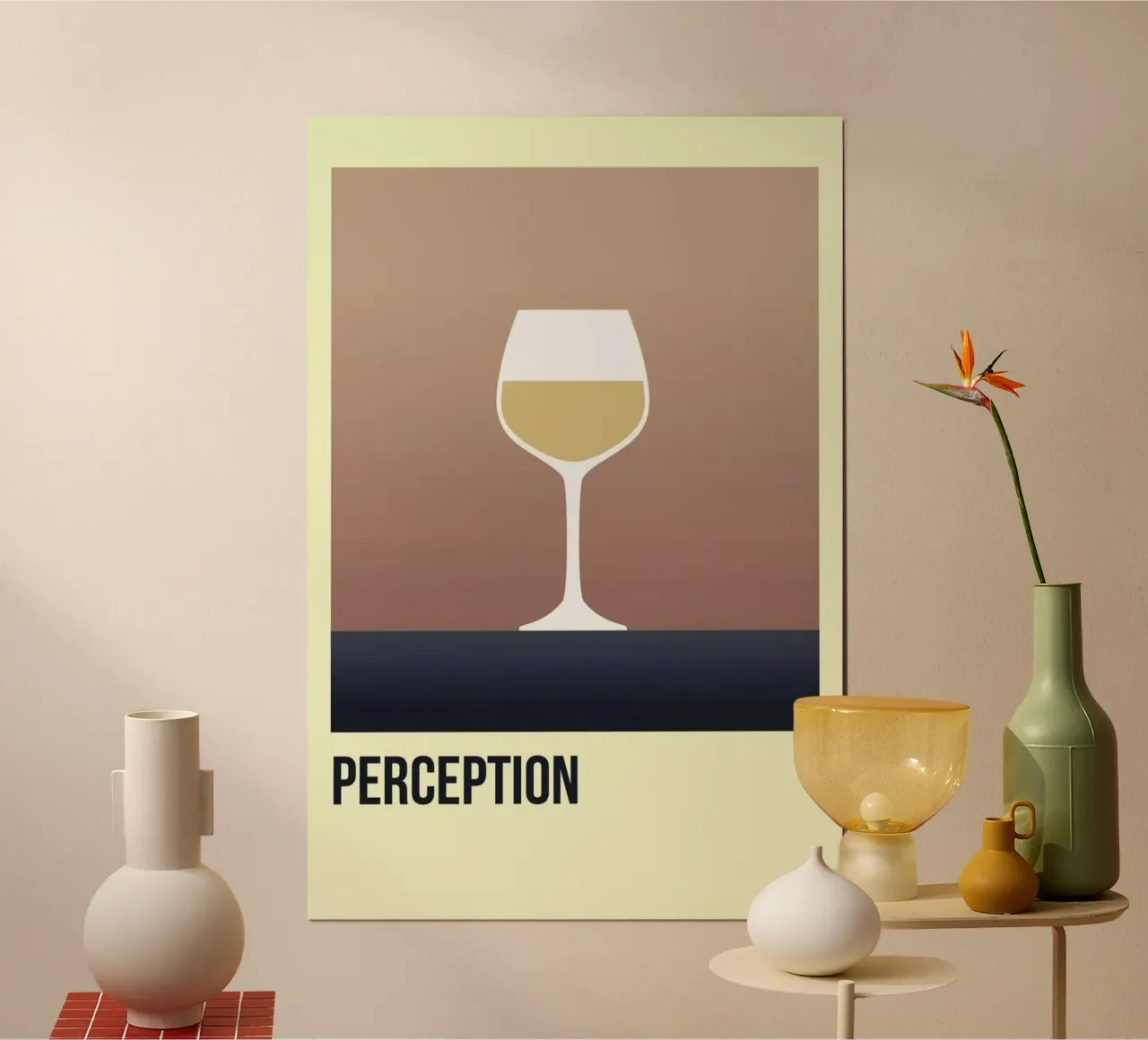 Perception White poster con telaio in legno da Trabolt Design