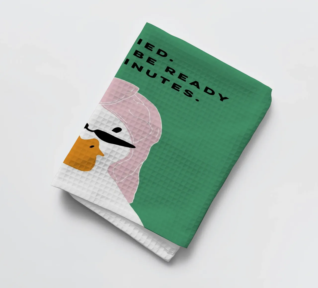 Running late Duck tea towel by thesoulhugclub