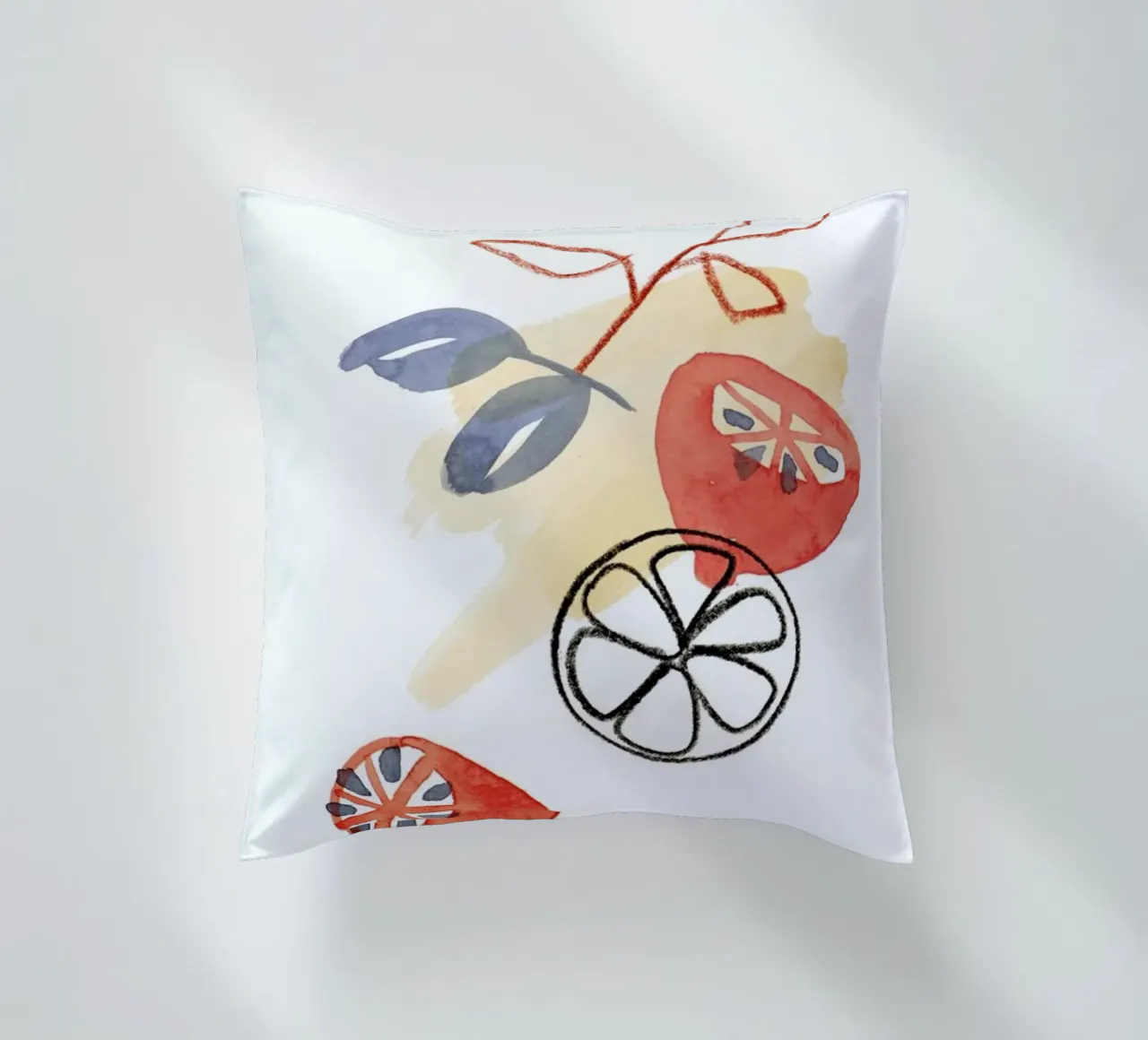 Lemons 2 decorative cushion by Farina Kuklinski