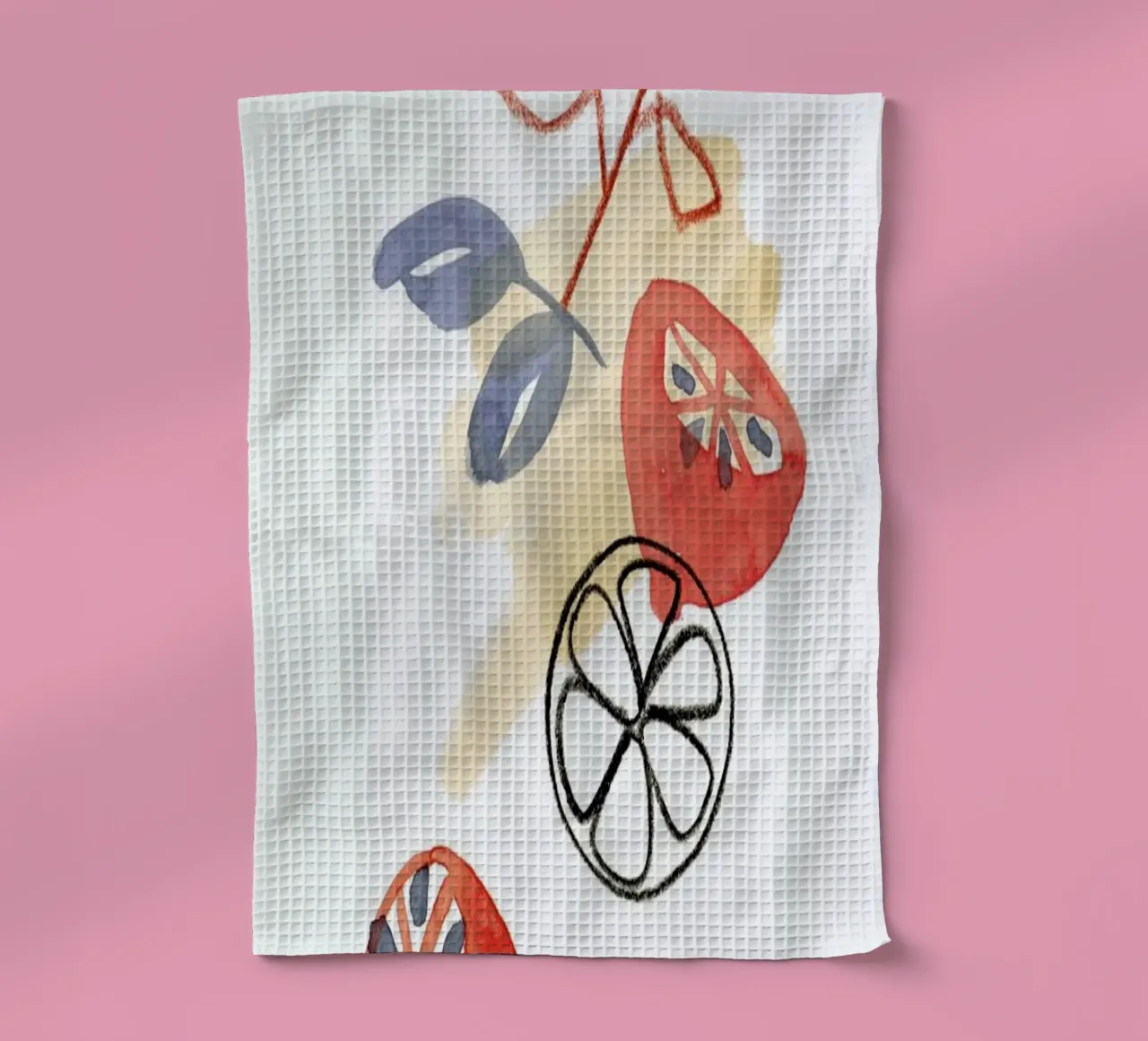 Lemons 2 tea towel by Farina Kuklinski