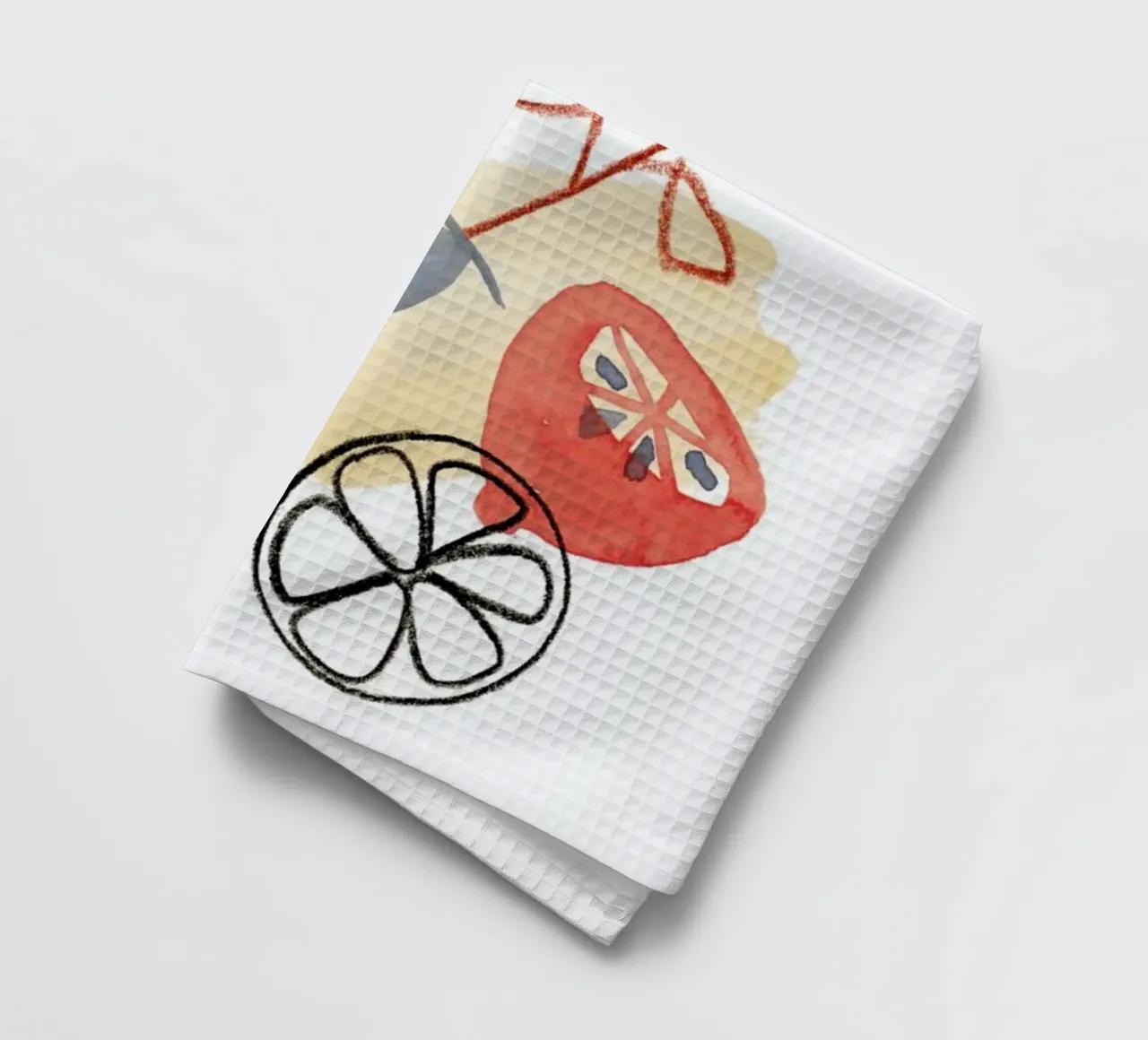 Lemons 2 tea towel by Farina Kuklinski